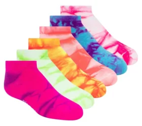 6’lı Paket Kız Çocuk Tie Dye Moda Çorapları