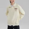 Basic Dokuma Yarım Fermuarlı Crew Kazak “Siyah Beyaz”
