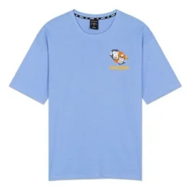 Baskılı Nefes Alabilir Kısa Kollu Unisex Mavi