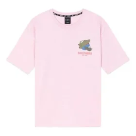 Baskılı Nefes Alabilir Kısa Kollu Unisex Pembe Kırmızı