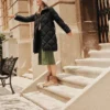 Bobs Serisi Uzun Kollu Kuş Tüyü Ceket “Siyah”