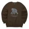 Casual Grafikli Crew Sweatshirt “Brown Grey”