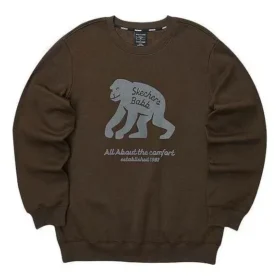 Casual Grafikli Crew Sweatshirt “Brown Grey”