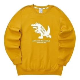 Casual Grafikli Crew Sweatshirt “Sarı Beyaz”