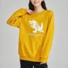 Casual Grafikli Crew Sweatshirt “Sarı Beyaz”