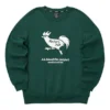 Casual Grafikli Crew Sweatshirt “Yeşil Beyaz”