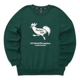 Casual Grafikli Crew Sweatshirt “Yeşil Beyaz”