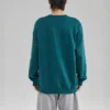 Casual Grafikli Crew Sweatshirt “Yeşil Beyaz”