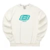 Casual Serisi Harfli Yuvarlak Yaka Sweatshirt “Beyaz Mavi”