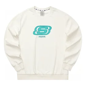 Casual Serisi Harfli Yuvarlak Yaka Sweatshirt “Beyaz Mavi”