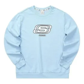Casual Serisi Harfli Yuvarlak Yaka Sweatshirt “Mavi Beyaz”