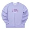 Casual Serisi Harfli Yuvarlak Yaka Sweatshirt Unisex “Mor”