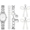 Charm Pearl Bows Saat Seti Charm Pearl Bows Saat Seti