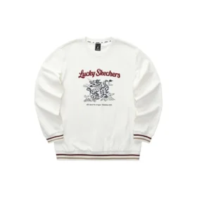 CNY Serisi Ejderha Desenli Crew Sweatshirt “Beyaz Siyah Kırmızı”