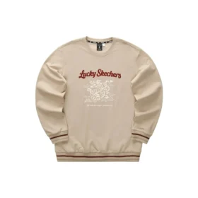 CNY Serisi Ejderha Desenli Crew Sweatshirt “Tan Siyah Kırmızı”