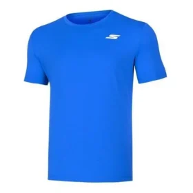 Erkek Skechers Antrenman Koşu Spor Örme Kısa Kollu Mavi