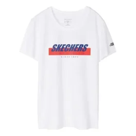 Erkek Skechers Baskılı Kısa Kollu Tişört Beyaz