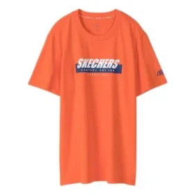 Erkek Skechers Baskılı Kısa Kollu Tişört Kırmızı