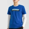 Erkek Skechers Baskılı Kısa Kollu Tişört Mavi