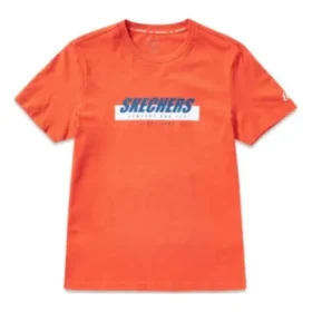 Erkek Skechers Baskılı Kısa Kollu Tişört Turuncu Kırmızı