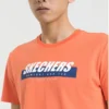 Erkek Skechers Baskılı Kısa Kollu Tişört Turuncu Kırmızı