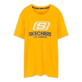Erkek Skechers Logo Kısa Kollu Altın Rengi