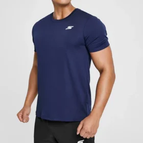 Erkek Skechers Sport Antrenman Koşu Spor Örme Kısa Kollu Mavi