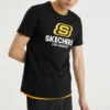 Erkek Skechers Yuvarlak Yaka Kısa Kollu Siyah
