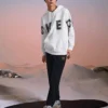Günlük Grafik Kapüşonlu Sweatshirt “Beyaz Siyah”