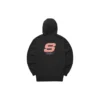 Günlük Logo Baskılı Kapüşonlu Sweatshirt “Siyah Pembe”
