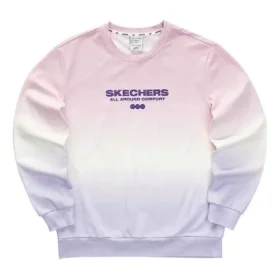 Gradyan Harfli Crew Sweatshirt “Mor Pembe Beyaz”