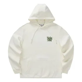 Grafikli Kapüşonlu Sweatshirt “Beyaz Yeşil”
