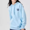 Grafikli Kapüşonlu Sweatshirt “Mavi Siyah”