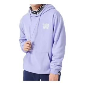 Grafikli Kapüşonlu Sweatshirt “Mor Beyaz”