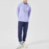 Grafikli Kapüşonlu Sweatshirt “Mor Beyaz”