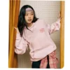 Grafikli Kapüşonlu Sweatshirt “Pembe”