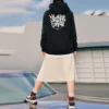 Grafikli Kapüşonlu Sweatshirt “Siyah Beyaz”