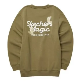 Harf Baskılı Crew Sweater “Zeytin Yeşili Beyaz”