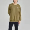 Harf Baskılı Crew Sweater “Zeytin Yeşili Beyaz”