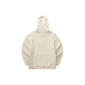 Harf Baskılı Uzun Kollu Kapüşonlu Sweatshirt “Bej Kırmızı”