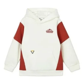 Harfli Renk Bloklu Kapüşonlu Sweatshirt “Beyaz Kırmızı”