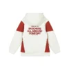 Harfli Renk Bloklu Kapüşonlu Sweatshirt “Beyaz Kırmızı”