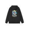 Çizgi Film Desenli İpli Kapüşonlu Sweatshirt “Lacivert Siyah Beyaz Gri”