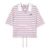 Çizgili Polo Gömlek “Pembe Beyaz”