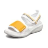 Kaymaz Moda Sandaletler Beyaz/Sarı