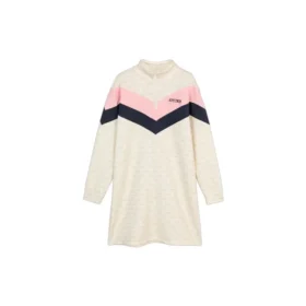 Kontrast Panelli Sportif Patchwork Elbise “Siyah Beyaz Pembe”