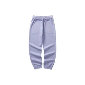 Logo Baskılı Bel Örme Spor Pantolon “Mor”