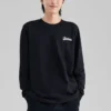 Logo Baskılı Crew Sweater “Beyaz Siyah Mavi”