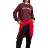 Logo Baskılı Crew Sweater “Burgundy White”