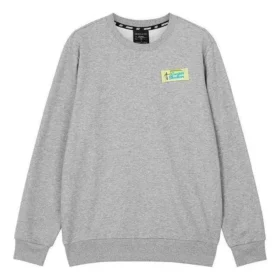 Logo Baskılı Crew Sweatshirt “Gri Beyaz Siyah Mavi”
